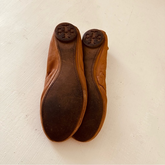 Tory Burch Size 9M shoes brown leather needs to paint a part slip - Picture 5 of 9